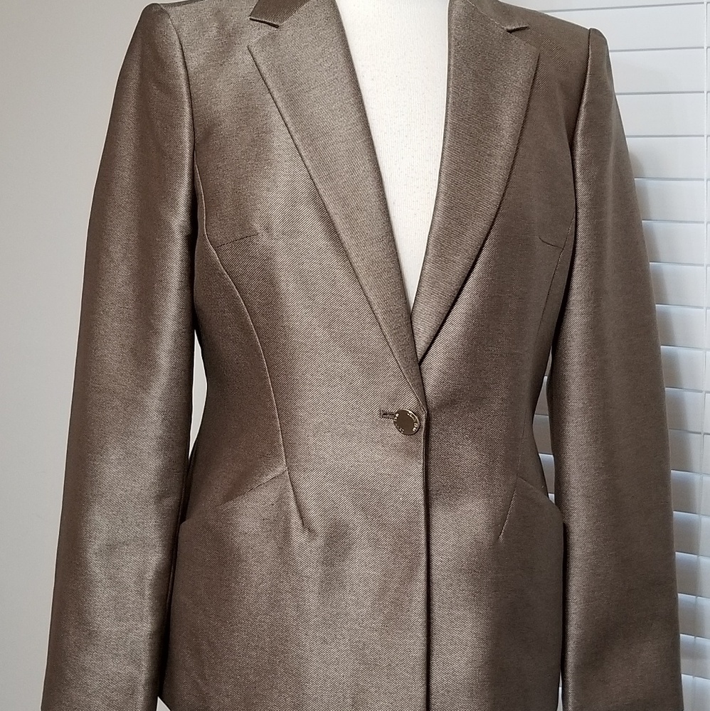 Calvin Klein Womens Brown Boyfriend Blazer